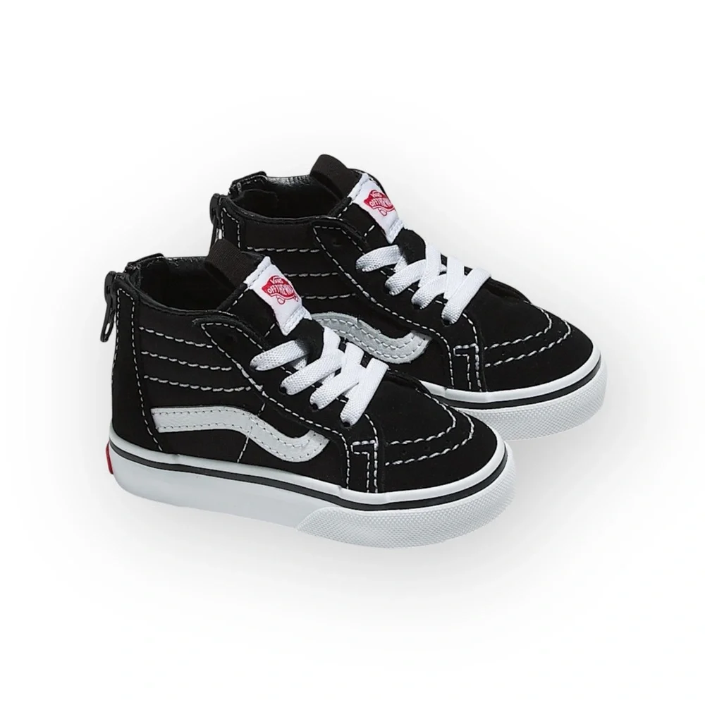 Vans™ ® ✌︎︎ Sk8-Hi Zip Hi Top Sneakers Skate Shoes ✌︎︎ Black Suede ✌︎︎ 5 Toddler